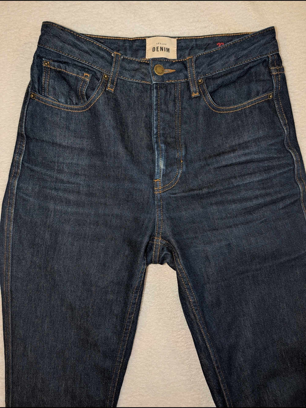Sezane Dark Blue Straight-Leg Jeans